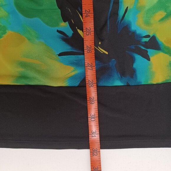 Women's Enfocus Studio Green/Blue/Black Forest Colors Midi Dress Size 4 - Picture 9 of 9